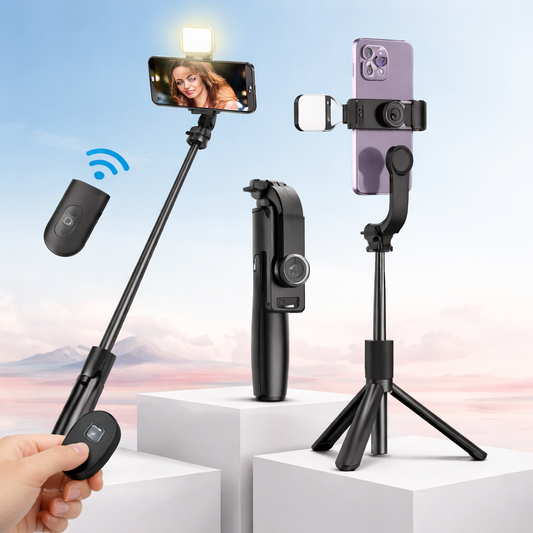 Support Selfie avec Trépied et Éclairage Et Télécommande Bluetooth